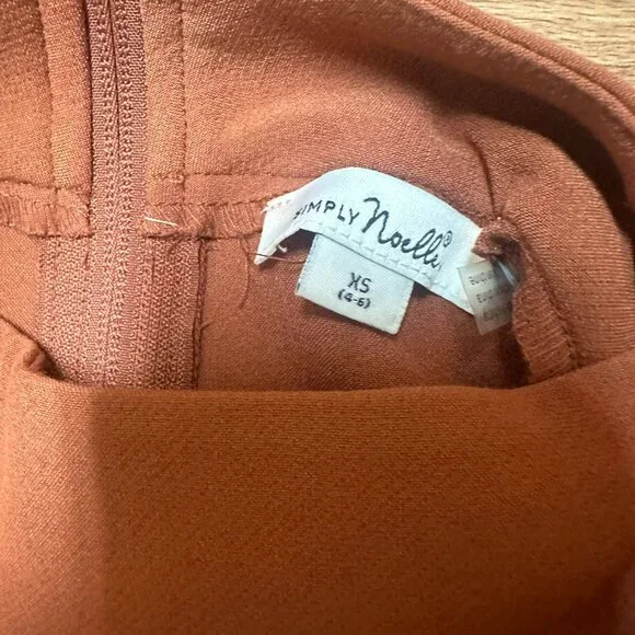 Simply Noelle - Women's Rust Orange High Neckline Sleeveless Dress - Size XS - Picture 3 of 7